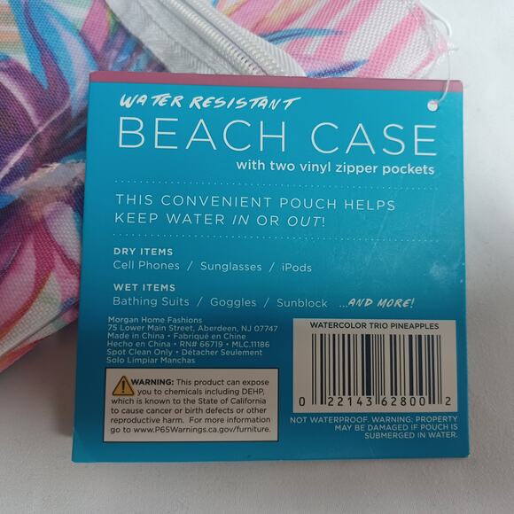 Morgan Home Wet Dry Bag Pineapple Print Beach Case NWT - Picture 4 of 7